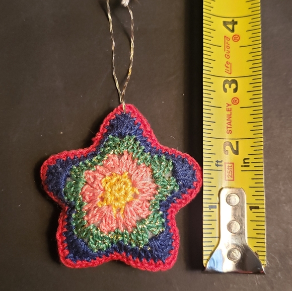 Hand Crafted Colorful Crochet Star Ornament - Picture 2 of 4